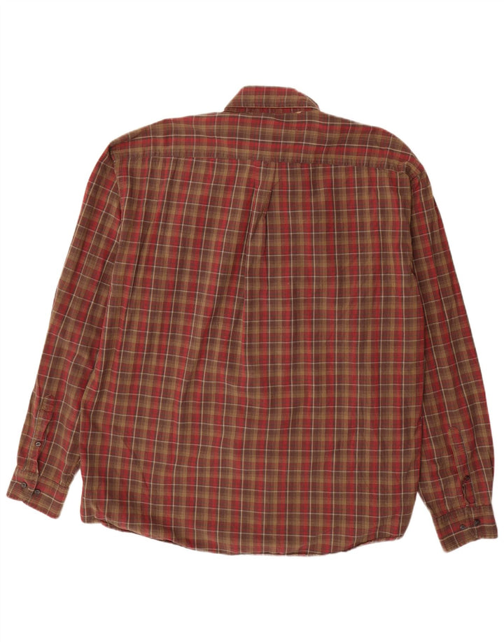Sergio Tacchini Mens Shirt 2XL Brown Check Cotton