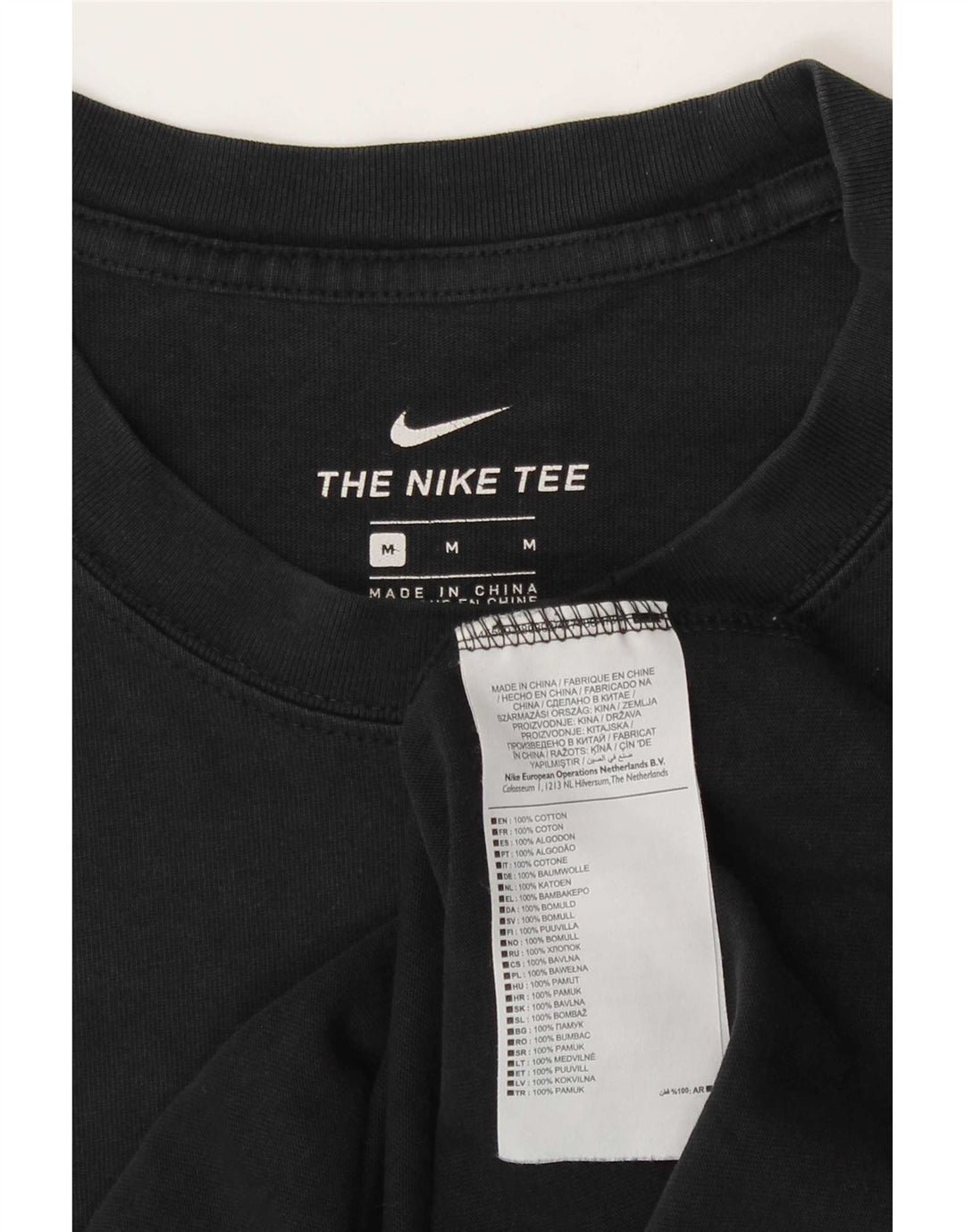 Nike Mens Graphic T-Shirt Top Medium Black Cotton