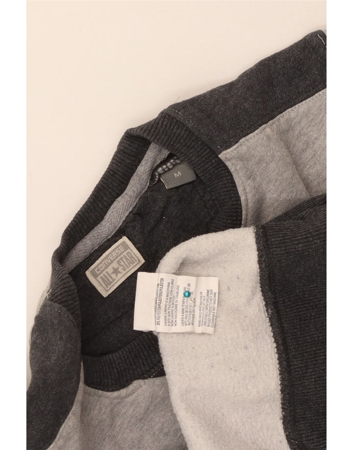 Converse Womens Graphic Sweatshirt Jumper UK 14 Medium Grey Colourblock