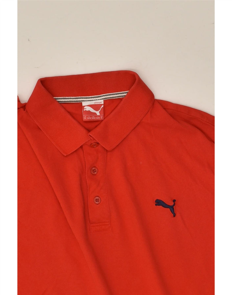 PUMA Mens Polo Shirt XL Red Cotton | Vintage Puma | Thrift | Second-Hand Puma | Used Clothing | Messina Hembry 