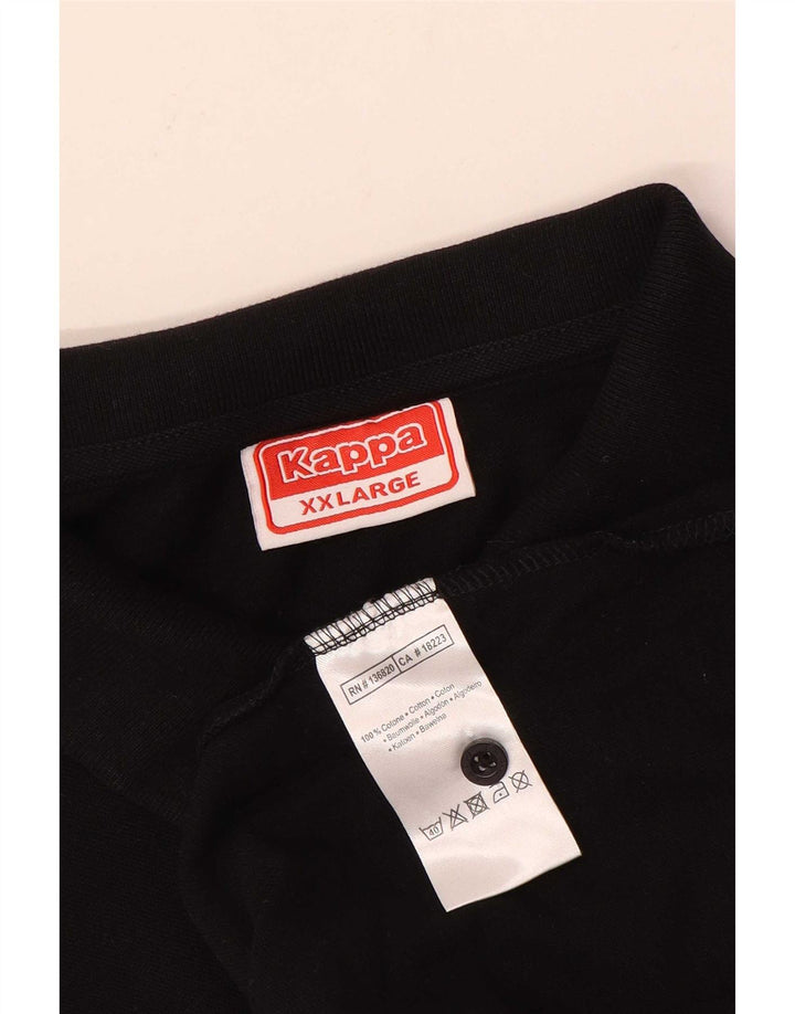 Kappa Mens Polo Shirt 2XL Black Cotton
