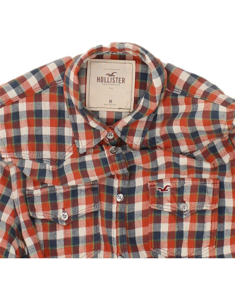 HOLLISTER Womens Flannel Shirt UK 12 Medium Orange Gingham | Vintage Hollister | Thrift | Second-Hand Hollister | Used Clothing | Messina Hembry 