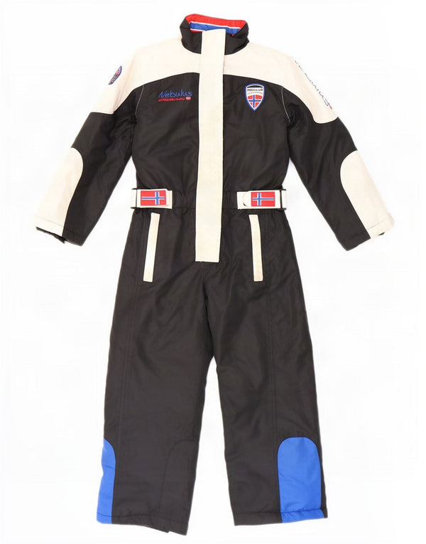 Nebulus Boys Graphic Ski Jumpsuit 7-8 Years Black Colourblock Polyester