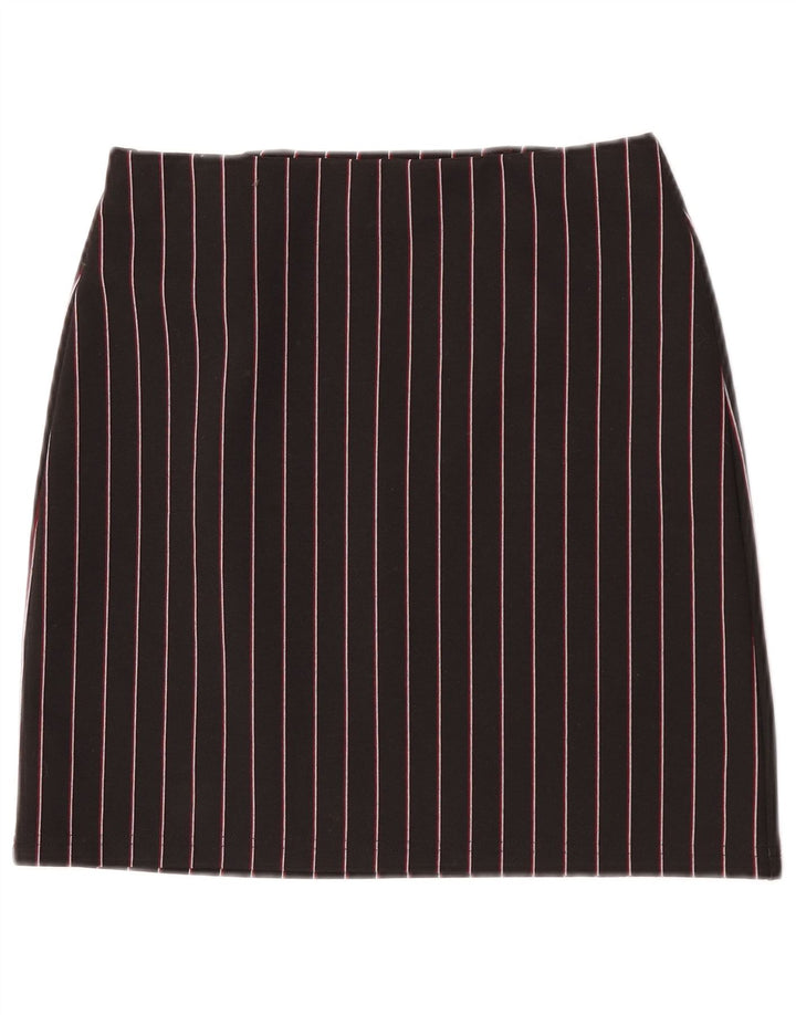 Marks & Spencer Womens Mini Skirt UK 8 Small W26  Black Striped Polyester