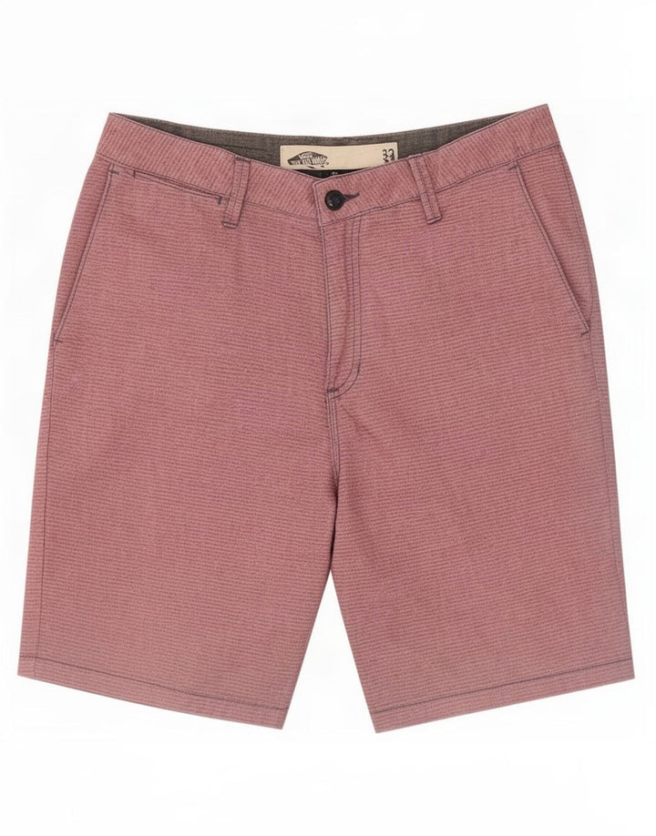 Vans Mens Chino Shorts Medium W32 Pink Striped Cotton