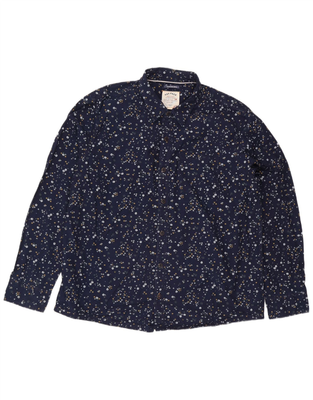 Fat Face Mens Shirt 3XL Navy Blue Floral Cotton
