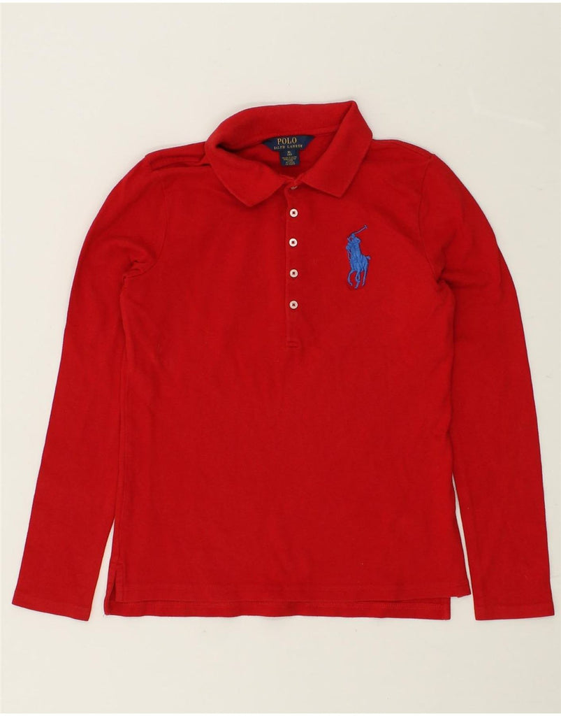 POLO RALPH LAUREN Boys Long Sleeve Polo Shirt 15-16 Years XL Red Cotton | Vintage Polo Ralph Lauren | Thrift | Second-Hand Polo Ralph Lauren | Used Clothing | Messina Hembry 