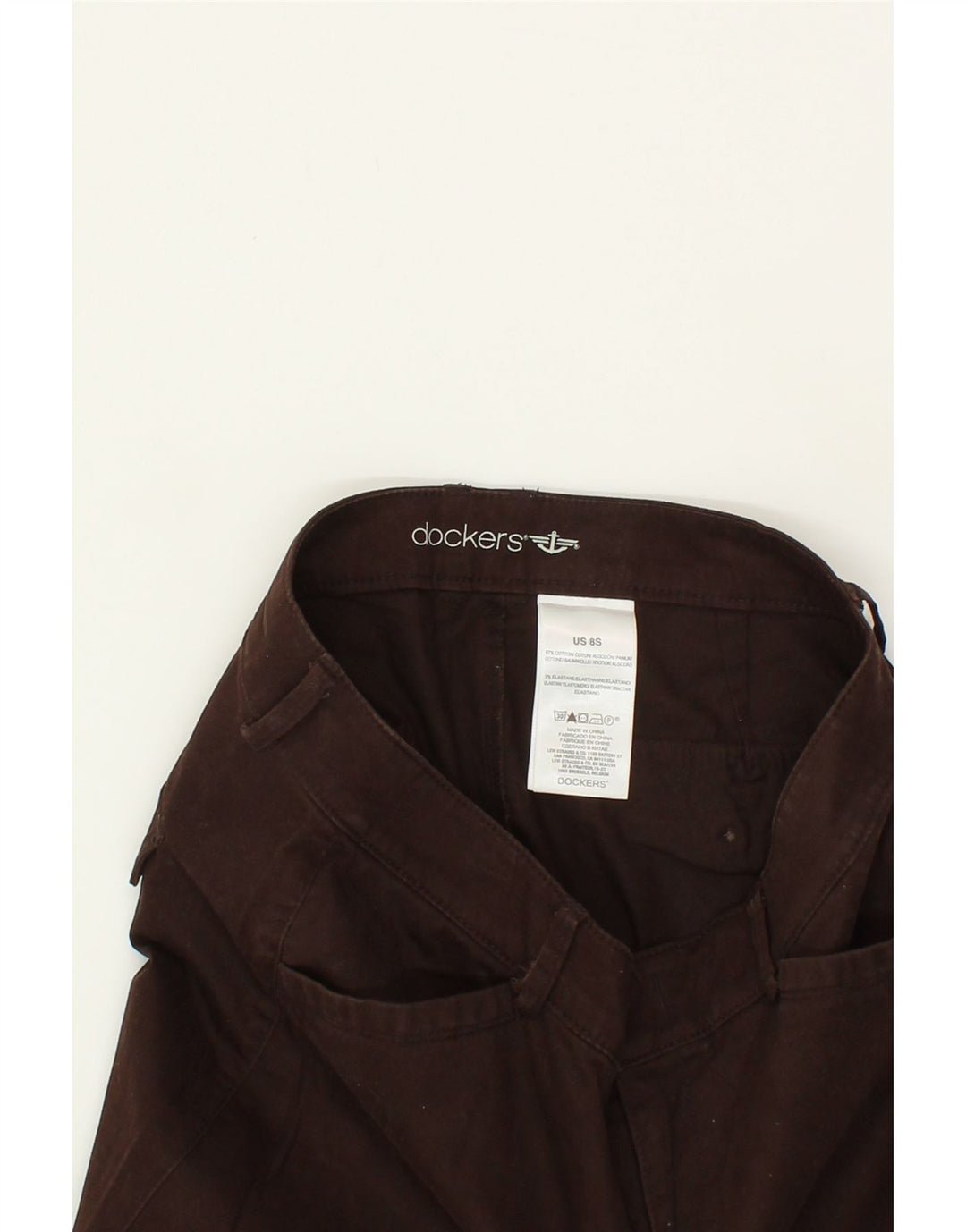 DOCKERS Womens Bootcut Casual Trousers US 8 Medium W30 L30 Brown Cotton Vintage Dockers and Second-Hand Dockers from Messina Hembry 