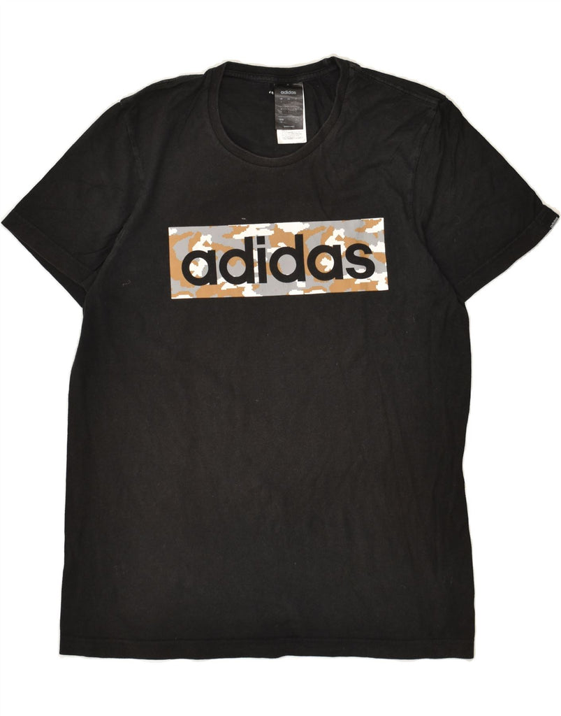 ADIDAS Mens Graphic T-Shirt Top Small Black Cotton | Vintage Adidas | Thrift | Second-Hand Adidas | Used Clothing | Messina Hembry 