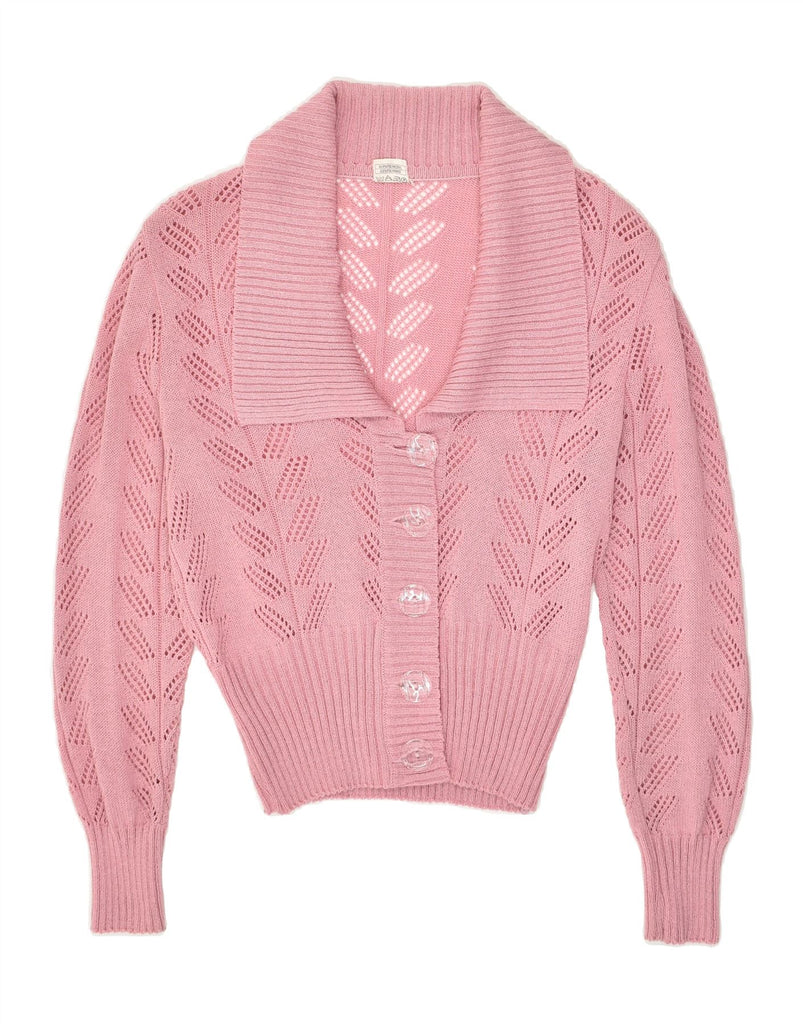 CAPRICE Womens Cardigan Sweater UK 12 Medium Pink Polyacrylic | Vintage Caprice | Thrift | Second-Hand Caprice | Used Clothing | Messina Hembry 