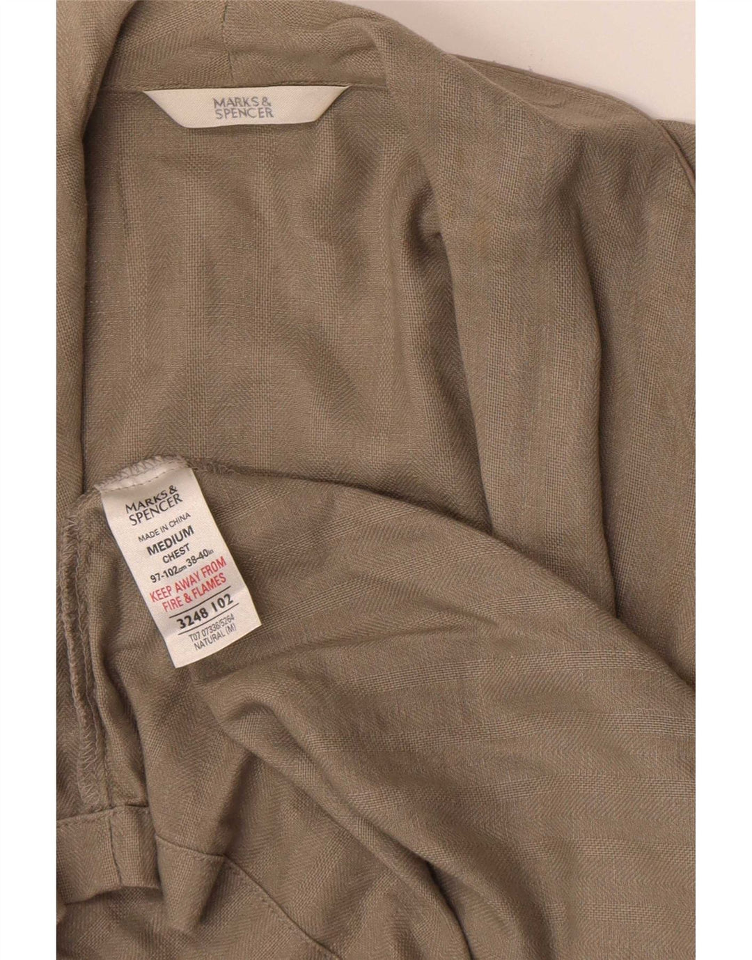 Marks & Spencer Womens Robe Overcoat UK 14 Medium Grey Linen