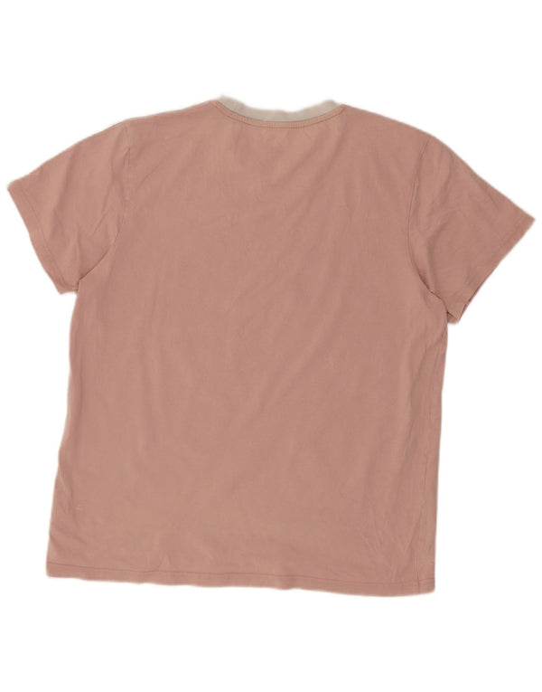 Adidas Womens T-Shirt Top UK 12/14 Medium Pink Cotton