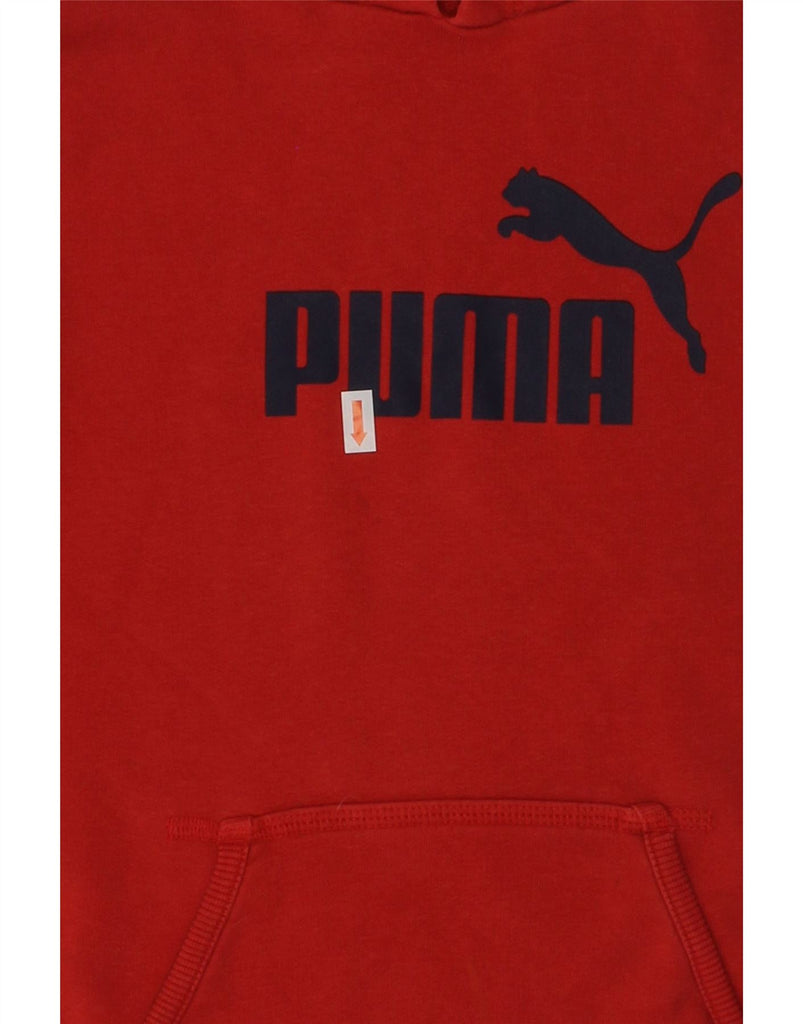 PUMA Boys Graphic Hoodie Jumper 7-8 Years Red Cotton | Vintage Puma | Thrift | Second-Hand Puma | Used Clothing | Messina Hembry 