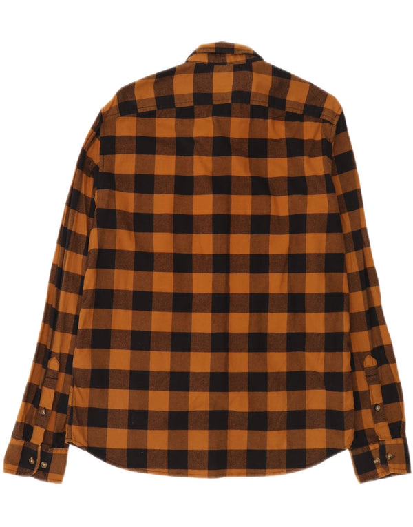 Timberland Mens Slim Fit Flannel Shirt Medium Brown Check Cotton