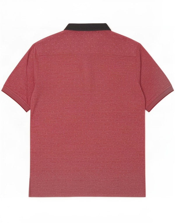 Ted Baker Mens Polo Shirt Size 4 Large Red Pinstripe Cotton