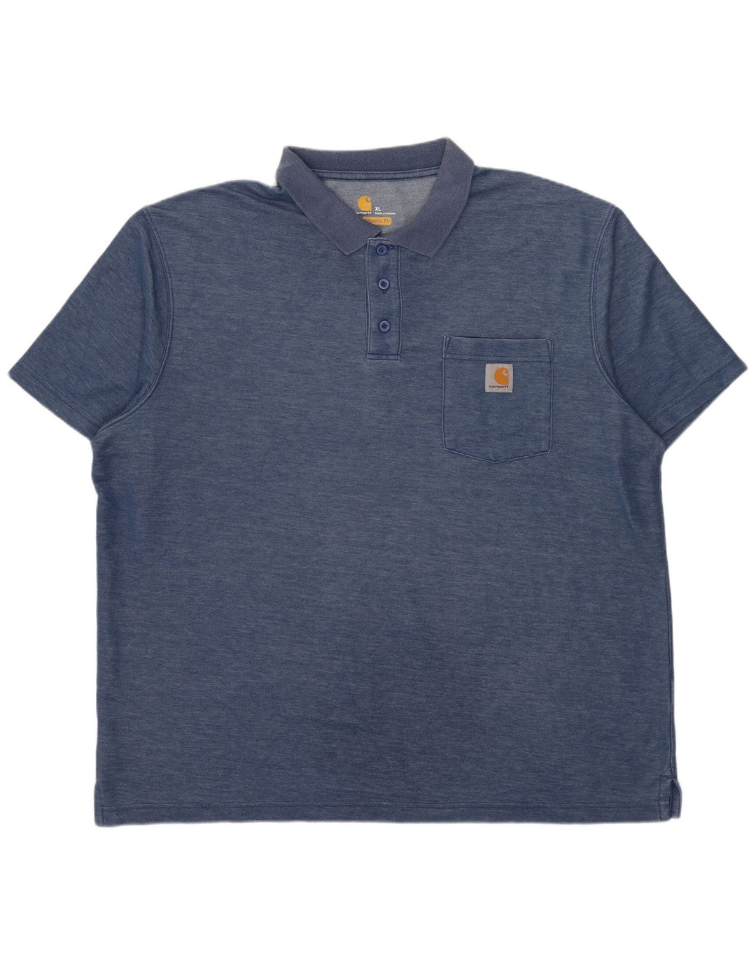Carhartt Mens Original Fit Polo Shirt XL Blue Flecked Polyester