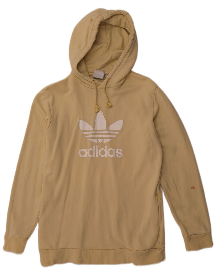 ADIDAS Mens Graphic Hoodie Jumper Medium Yellow Cotton