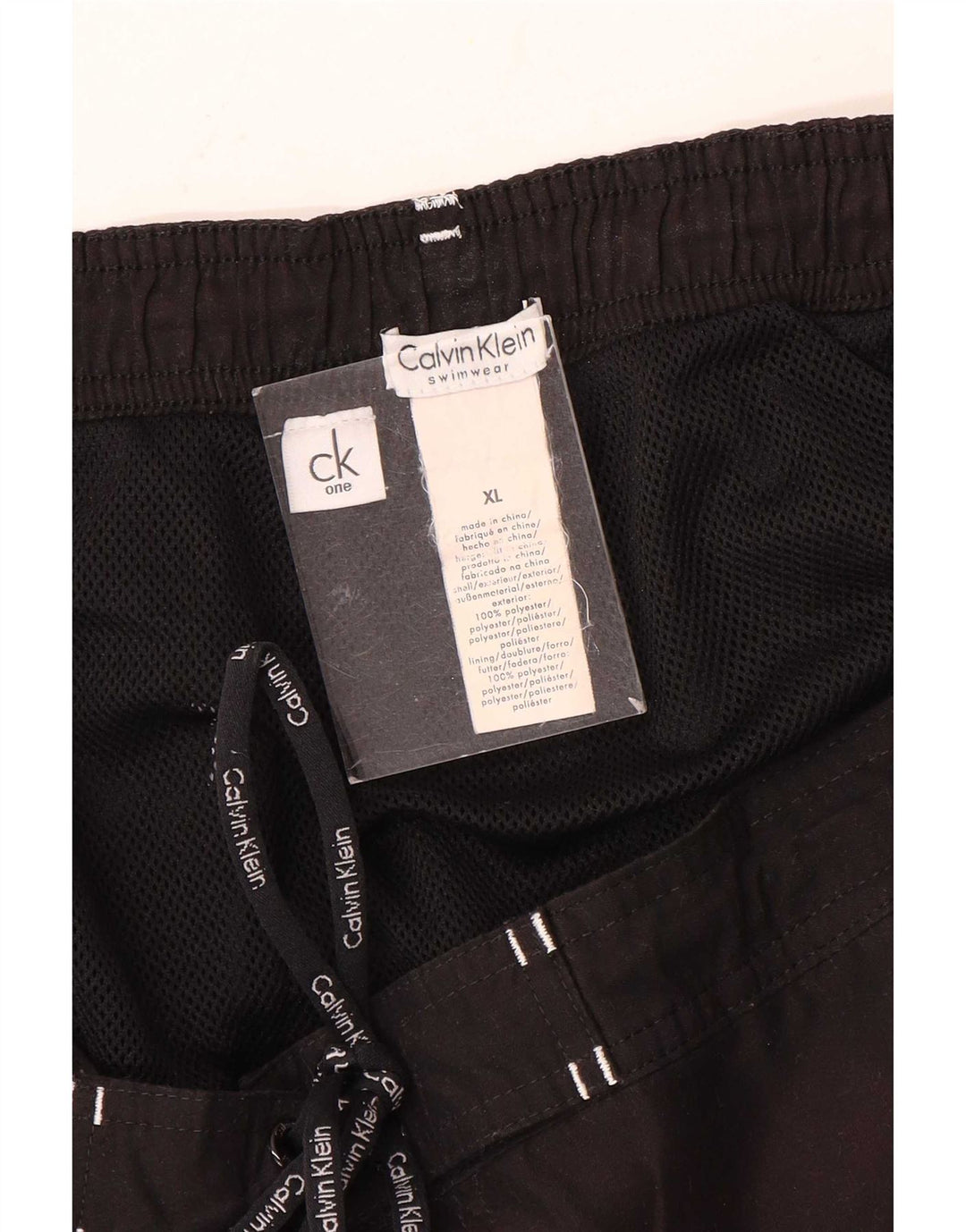 Calvin Klein Mens Graphic Swimming Shorts XL  Black Colourblock Polyester