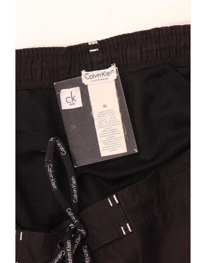 Calvin Klein Mens Graphic Swimming Shorts XL  Black Colourblock Polyester