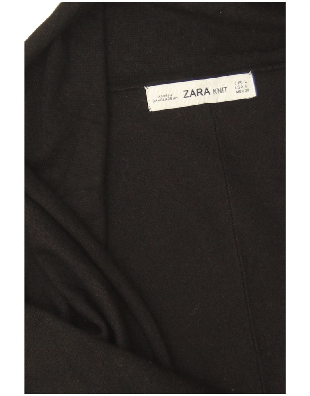 Zara Womens Open Cardigan Sweater UK 16 Large Black