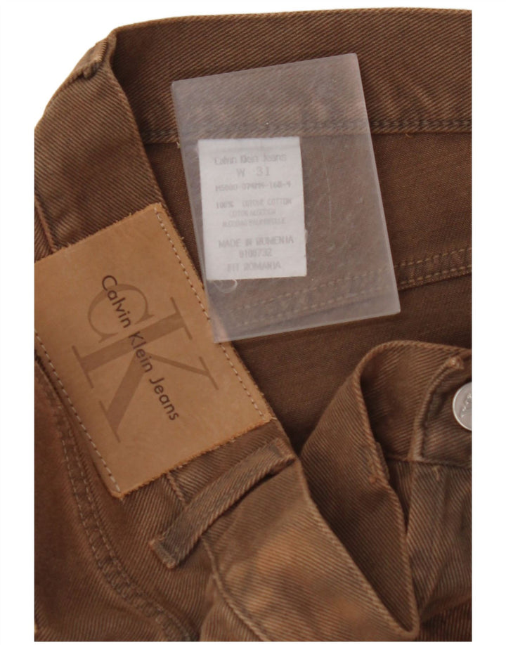 CALVIN KLEIN Mens Straight Jeans W31 L29 Brown Cotton