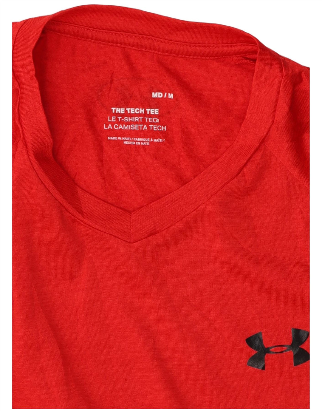 UNDER ARMOUR Mens T-Shirt Top Medium Red Polyester