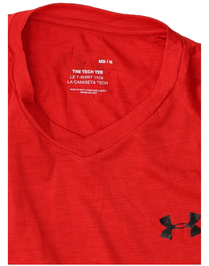 UNDER ARMOUR Mens T-Shirt Top Medium Red Polyester