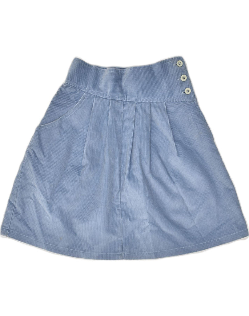 BENETTON Womens Corduroy A-Line Skirt IT 42 Medium W26  Blue Cotton | Vintage Benetton | Thrift | Second-Hand Benetton | Used Clothing | Messina Hembry 