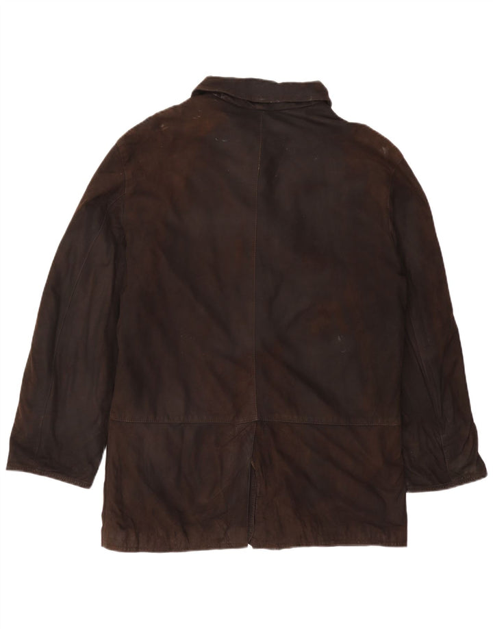 Max & Co. Womens Oversized Suede Jacket UK 10 Small Brown Leather