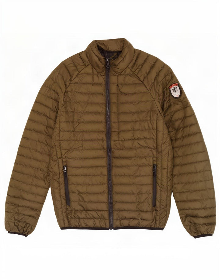 Superdry Mens Padded Jacket UK 38 Medium Khaki Polyester