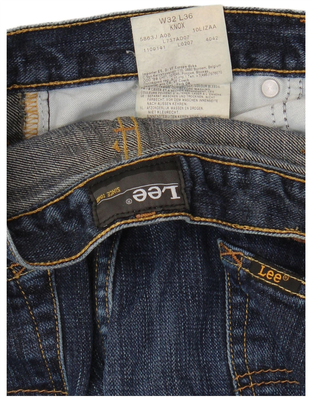 LEE Mens Knox Straight Jeans W32 L28 Blue Cotton