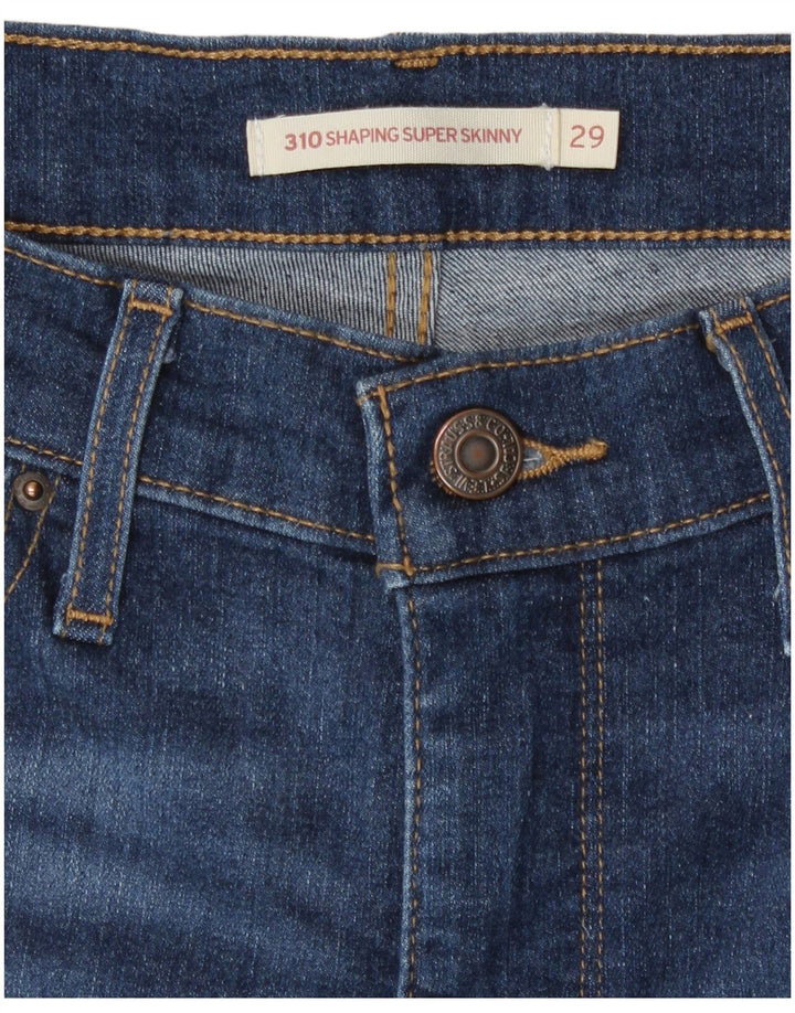 Levi's Womens 310 Shaping Super Skinny Jeans W29 L32 Blue Cotton