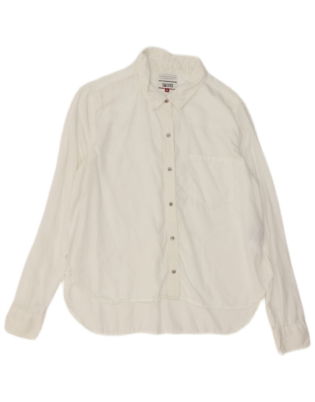 Tommy Hilfiger Womens Shirt UK 14 Medium White Lyocell