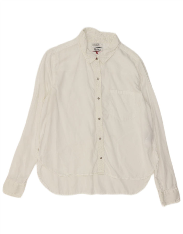 Tommy Hilfiger Womens Shirt UK 14 Medium White Lyocell