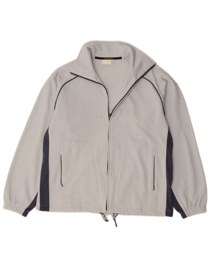 Diadora Womens Tracksuit Top Jacket UK 14 Large Blue Colourblock Polyester
