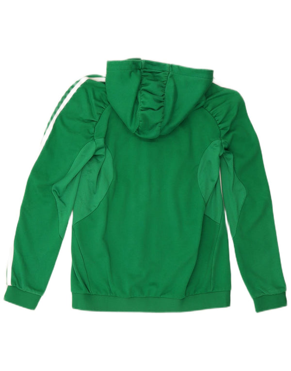 ADIDAS Womens Ireland Zip Hoodie Sweater UK 14 Large Green Cotton