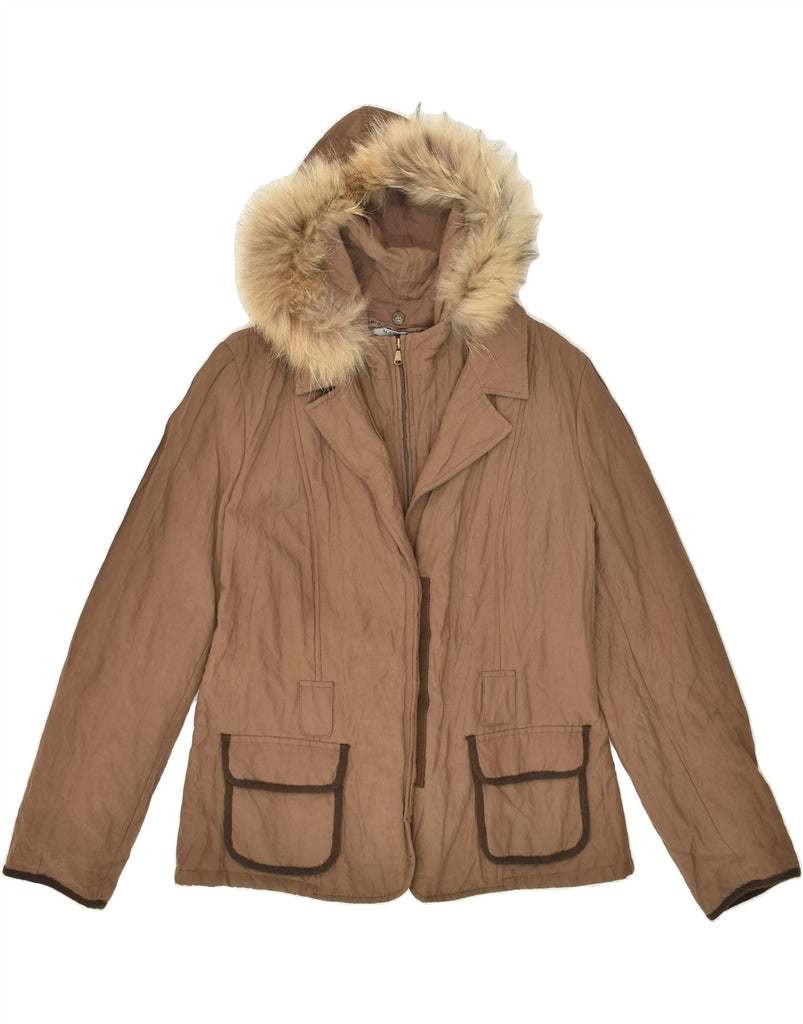 MARELLA Womens Windbreaker Jacket UK 18 XL Brown Polyester | Vintage Marella | Thrift | Second-Hand Marella | Used Clothing | Messina Hembry 