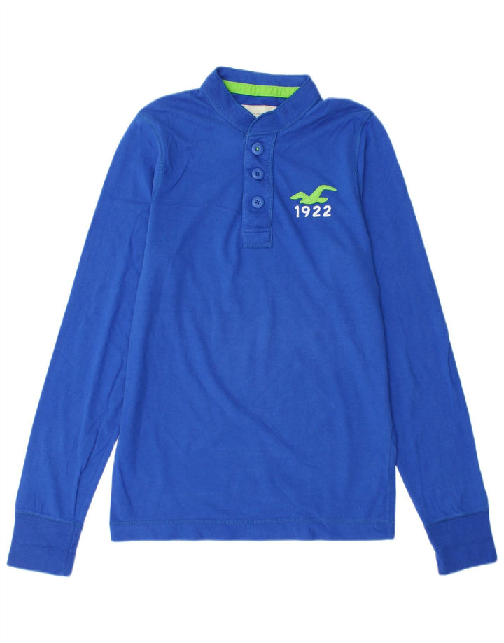 HOLLISTER Mens Top Long Sleeve Medium Blue Cotton