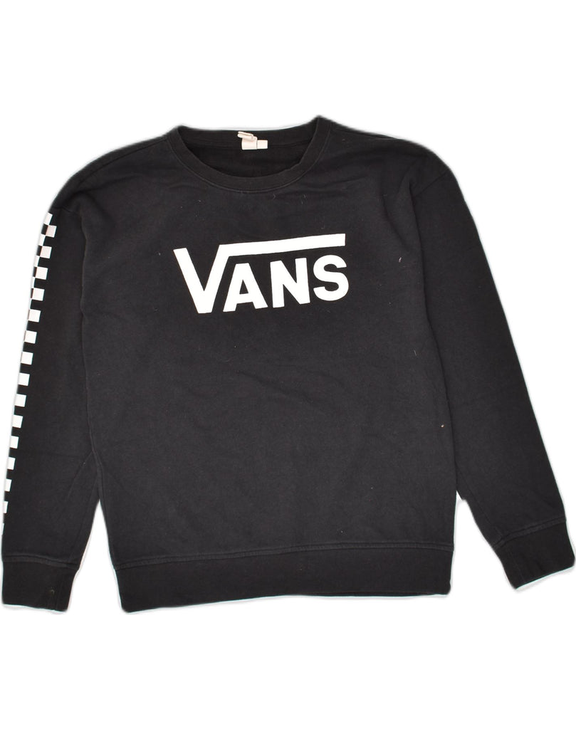 VANS Mens Graphic Sweatshirt Jumper XS Black | Vintage Vans | Thrift | Second-Hand Vans | Used Clothing | Messina Hembry 