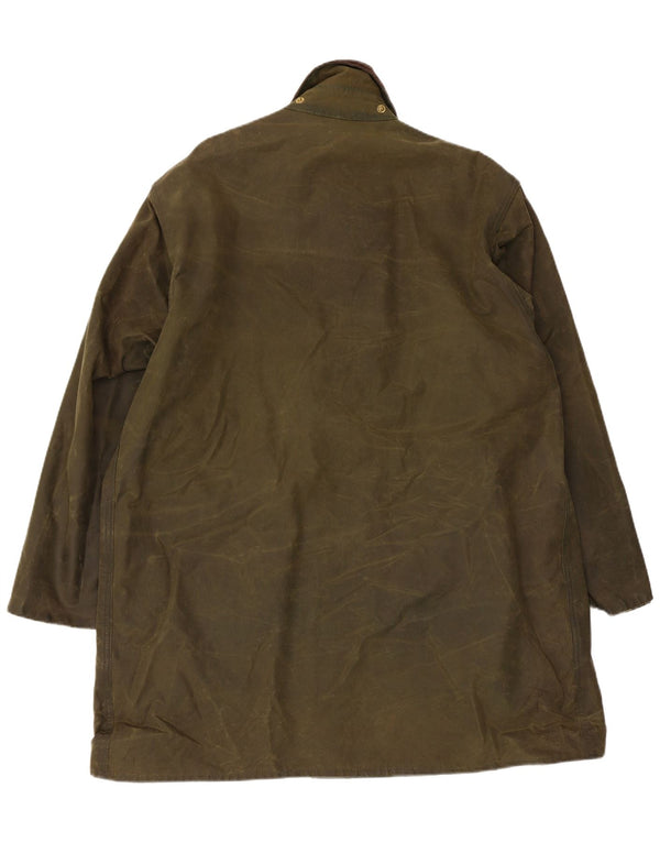 Barbour Mens Northumbria Waxed Cotton Jacket UK 44 Large Khaki Cotton