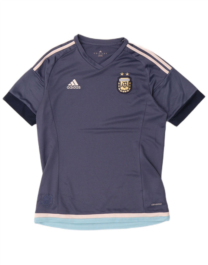Adidas Mens Climalite T-Shirt Top Medium Navy Blue Colourblock Polyester