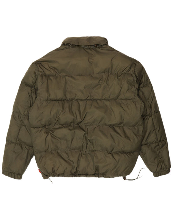 Umbro Mens Hooded Padded Jacket UK 44 2XL Khaki Nylon