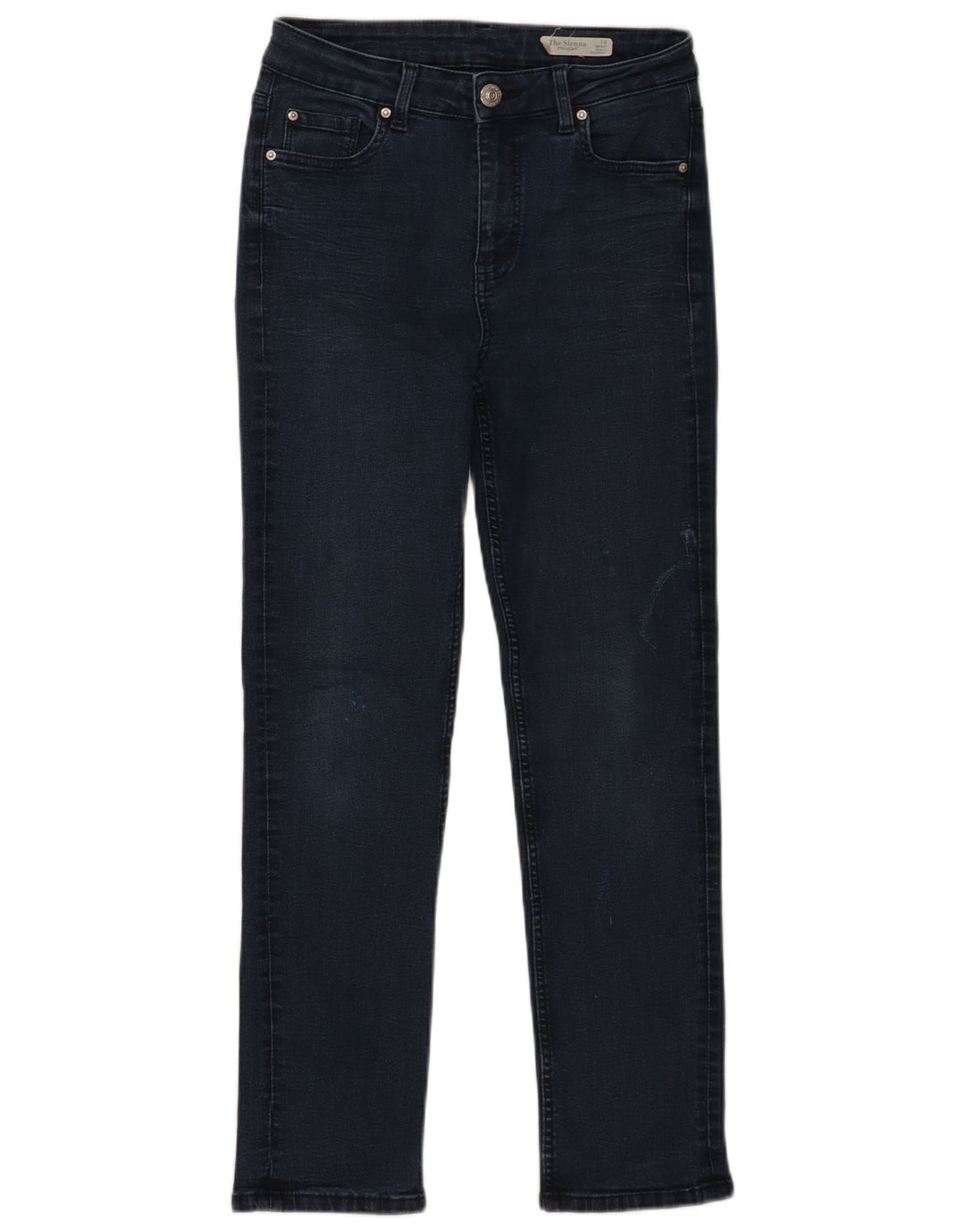 Marks & Spencer Womens Straight Jeans UK 10 Small W30 L27 Navy Blue