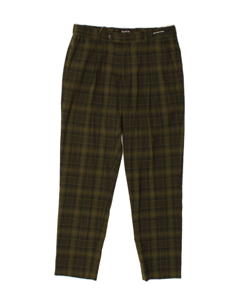 SCOTCH & SODA Womens Slim Chino Trousers W28 L26 Green Plaid Polyester | Vintage Scotch & Soda | Thrift | Second-Hand Scotch & Soda | Used Clothing | Messina Hembry 