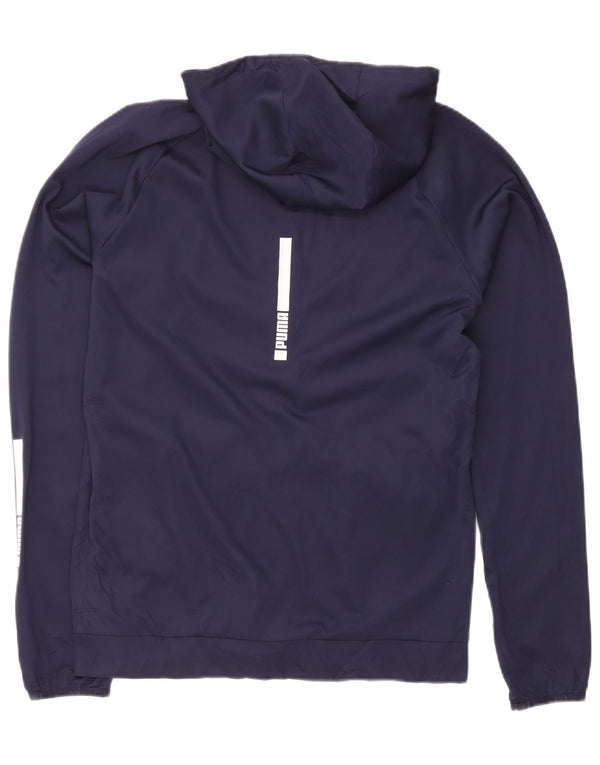 Puma Mens Zip Hoodie Sweater Medium Navy Blue Sports