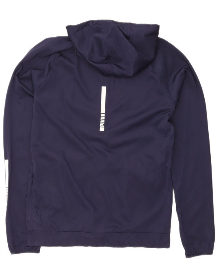 Puma Mens Zip Hoodie Sweater Medium Navy Blue Sports
