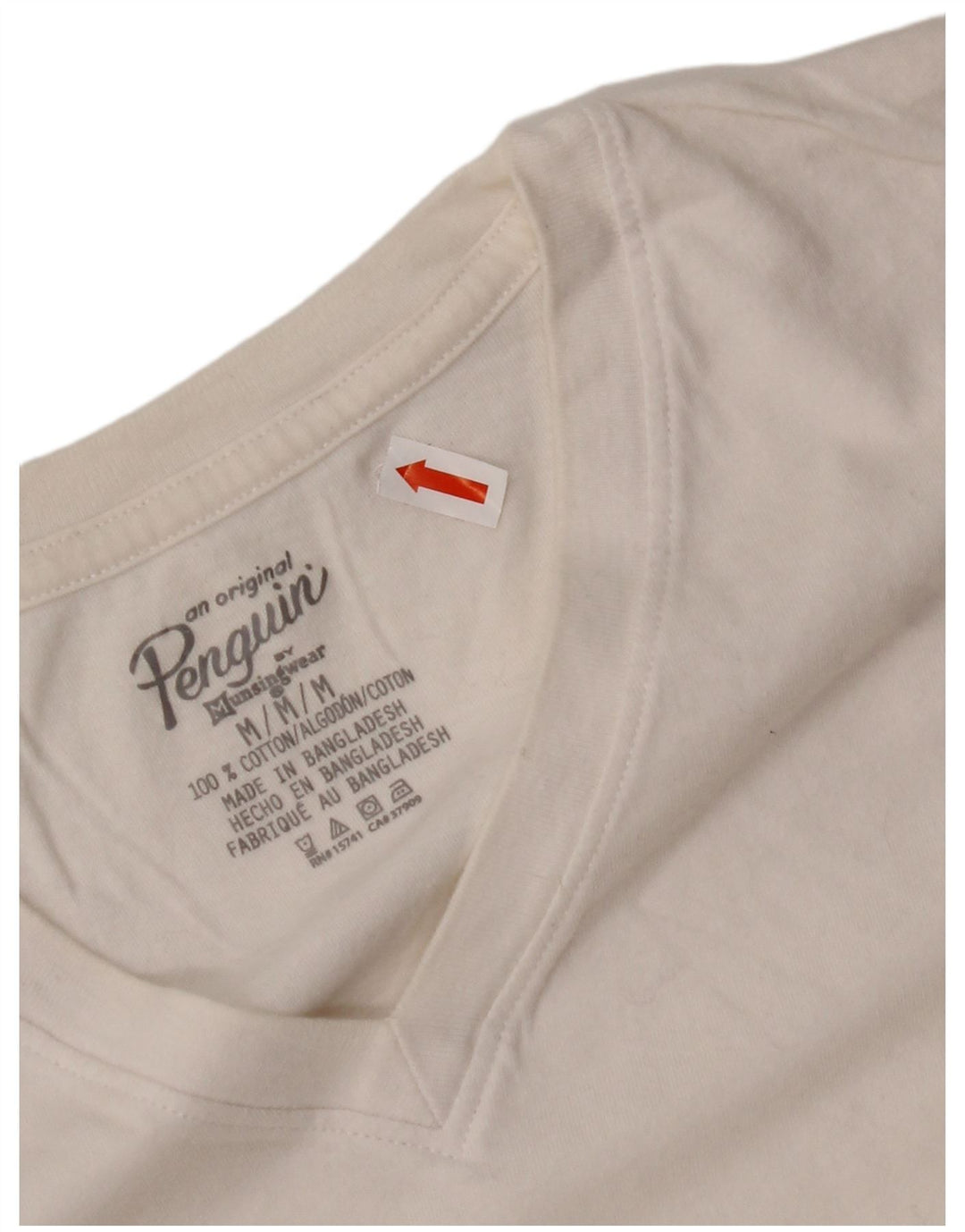 PENGUIN Womens T-Shirt Top UK 14 Medium White Cotton