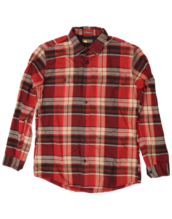 Eddie Bauer Mens Checked Classic Fit Flannel Shirt Medium Red Check