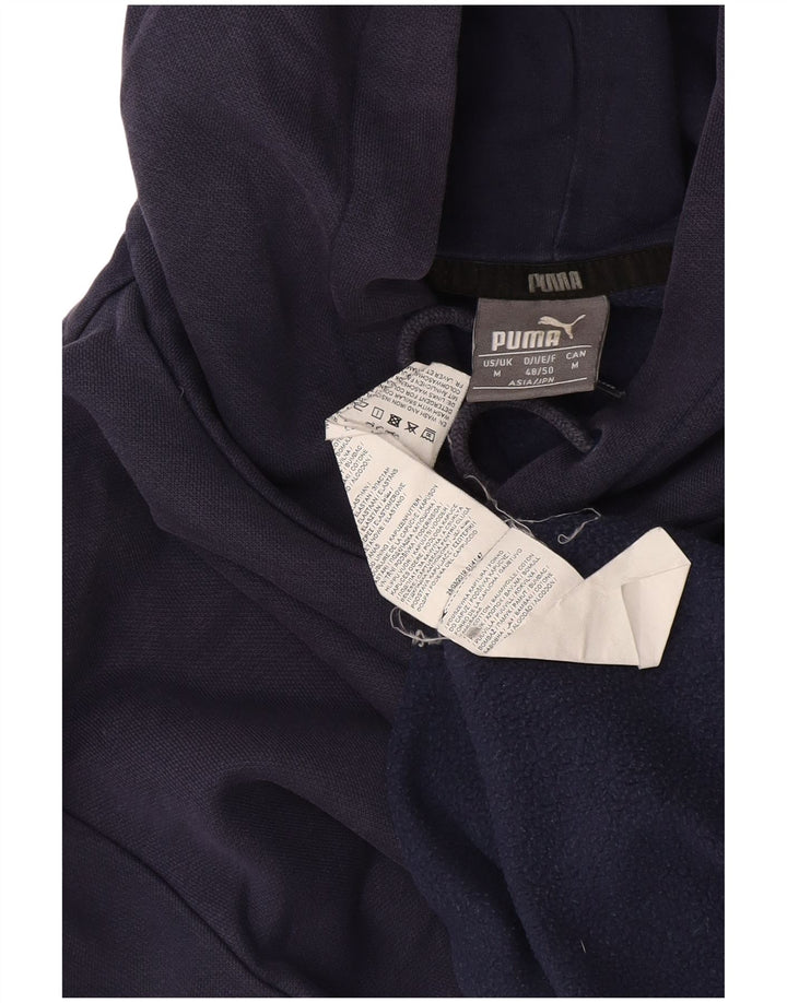 Puma Mens Hoodie Jumper Medium Navy Blue Cotton