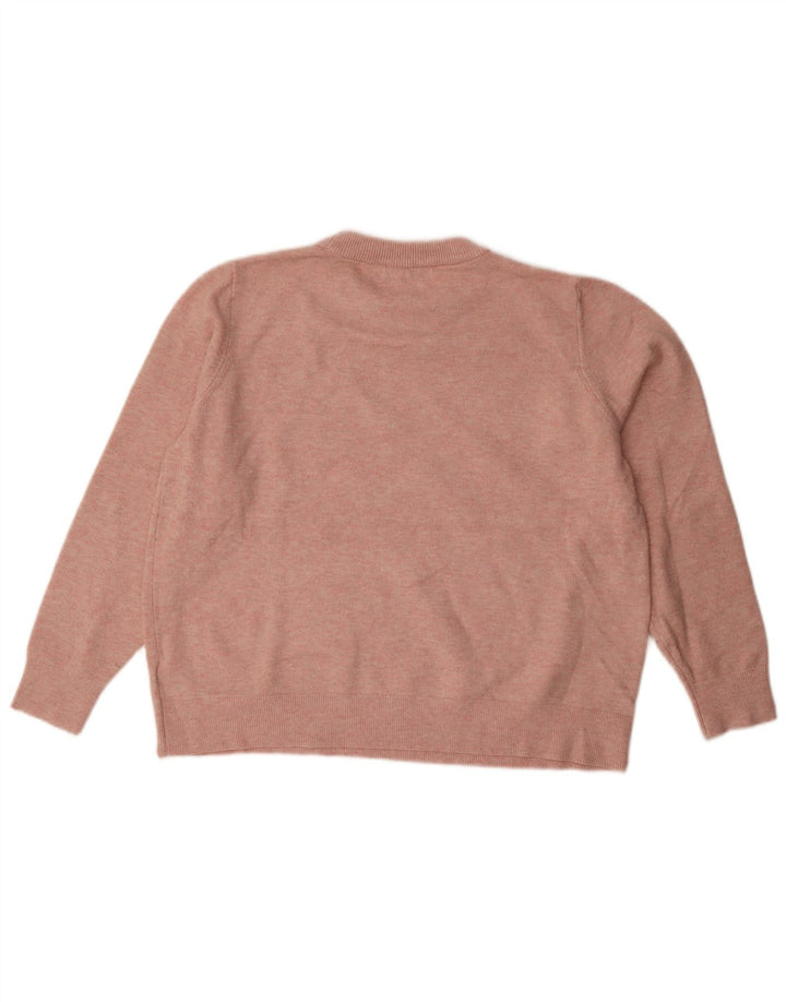 Marks & Spencer Womens Oversized Crew Neck Jumper Sweater UK 16 Large Pink